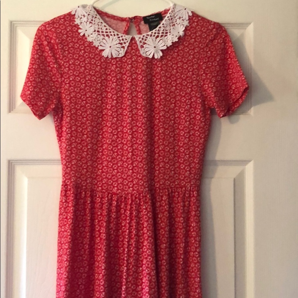 Skull and flower red dress